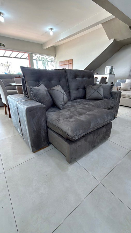 Sofá cinza com chaise